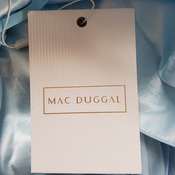 Ieena for Mac Duggal 49533 Ice Blue Pleated Sleeveless Chiffon Gown Size 4 New - Picture 9 of 12